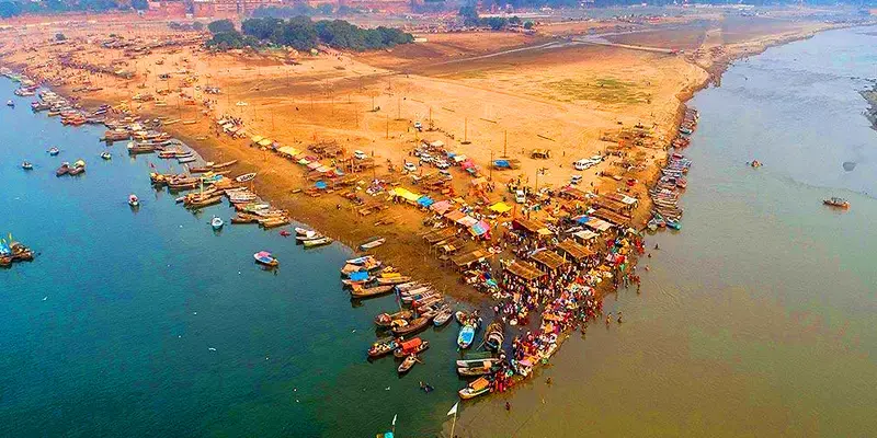 Sangam in Prayagraj where three rivers meet