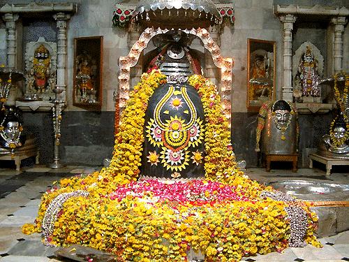 Shiva Lingam at one of the 12 Jyotirlinga temples