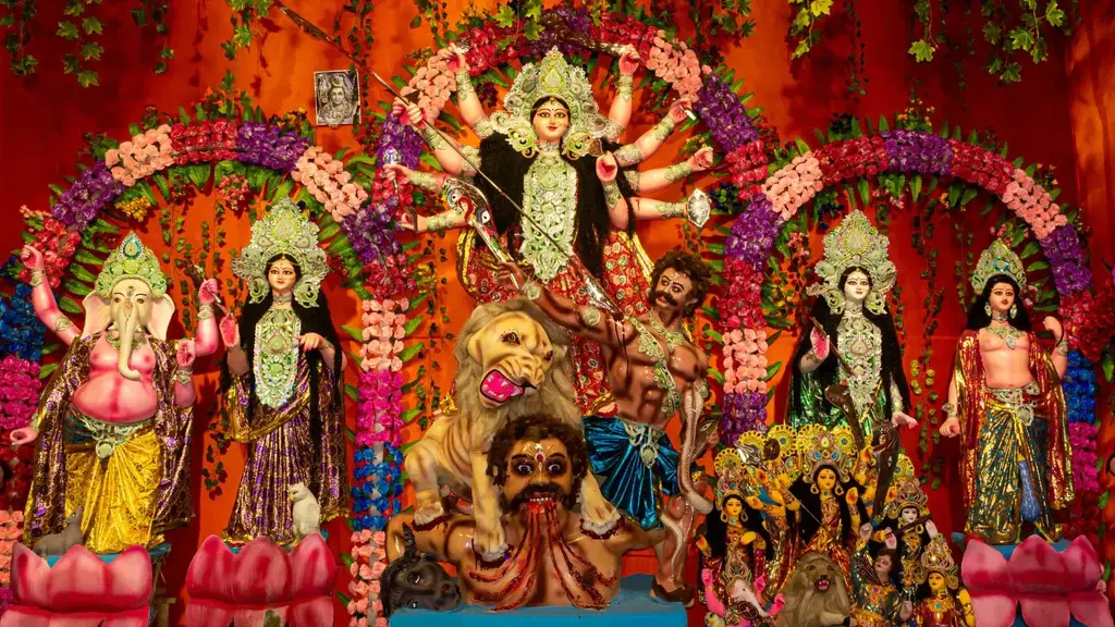 Goddess Durga idol during Navratri festival