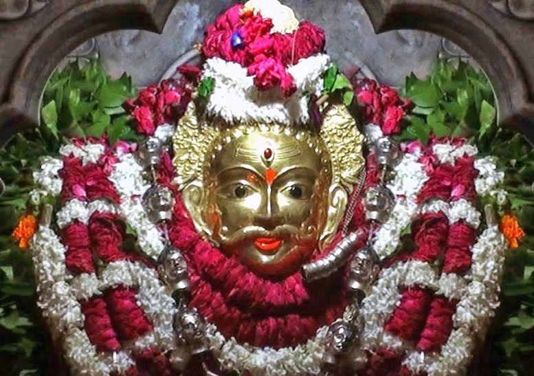 Kaal Bhairav temple shrine with traditional decorations
